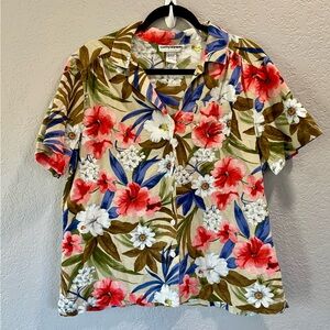 Cathy Daniel’s Vintage Hawaiian Floral Button-Up Shirt Size XL